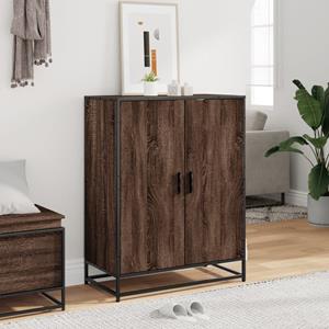vidaXL Schoenenkast 75x38x97,5 cm bewerkt hout en metaal bruin eiken