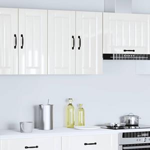 vidaXL Keukenwandkast Lucca bewerkt hout hoogglans wit