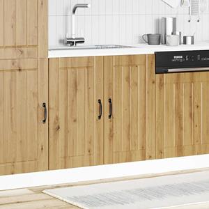 vidaXL Spoelbakonderkast Lucca bewerkt hout artisanaal eikenkleur