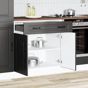 vidaXL Keuken onderkast Kalmar bewerkt hout zwart