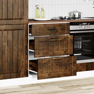 vidaXL Keuken onderkast Lucca bewerkt hout gerookt eikenkleurig