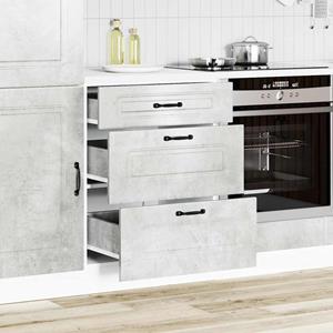 vidaXL Keuken onderkast Kalmar bewerkt hout betongrijs