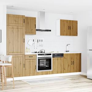 vidaXL 7-delige Keukenkastenset Kalmar bewerkt hout artisanaal eiken