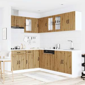 vidaXL 11-delige Keukenkastenset Lucca bewerkt hout artisanaal eiken