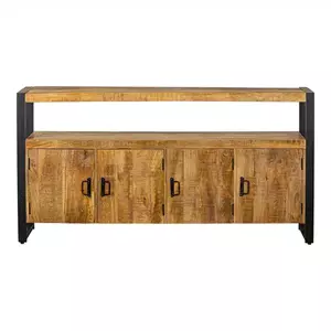 Loods XL Mangohout dressoir Jesse met open vak en 4 deuren