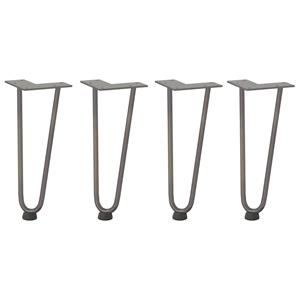 vidaXL Haarspeld tafelpoten 4 st 30 cm massief staal naturel