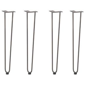 vidaXL Haarspeld tafelpoten 4 st 72 cm massief staal naturel