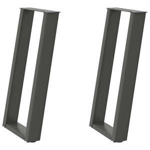 vidaXL Console tafelpoten 2st U-vormig 28x(72-73)cm staal antraciet