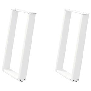 vidaXL Eettafelpoten 2 st U-vormig 60x(72-73) cm staal wit