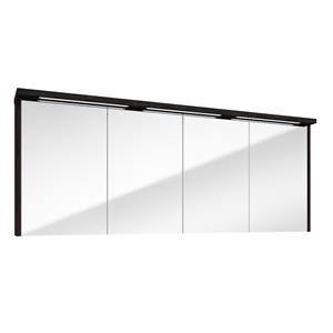 Fontana Grado spiegelkast met verlichting 157cm 4 deuren kasteel bruin