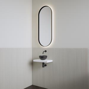 Boss & Wessing Fonteinset | BWS Leto | Planchet Kristal Wit | Waskom Mat Zwart