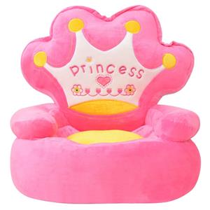 vidaXL Kinderstoel prinses pluche roze