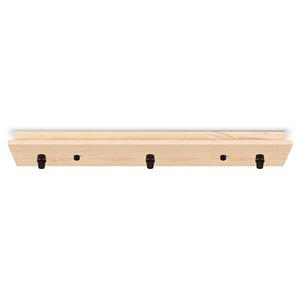 Plafondkap 3L - Houten - Lamponderdeel - 9.5 x 47 x 5 cm - Rechthoekig - Ontworpen voor plafondlampen, hanglampen