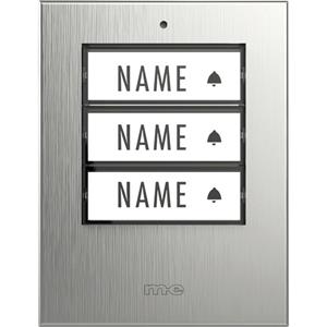 M-e modern-electronics 41428 Belknop Verlicht, Met naambord RVS (geborsteld)
