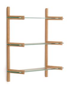 Kave Home Wandrek Sitra Eikenhout en glas, 98 x 90cm - Bruin