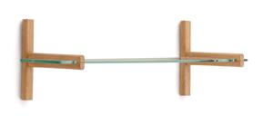 Kave Home Wandrek Sitra Eikenhout en glas, 28 x 90cm - Bruin