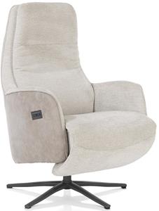 Felino relaxfauteuil 2-m. - manuele hoofdsteun - poot graphiet - Livigno/Oregon kiezel