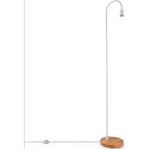 Paco Home Staande lamp Walter Booglamp industrial LED woonkamer Scandi minimalistisch houten voet