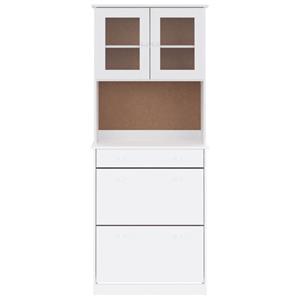 vidaXL Hoge kast ALTA 77x35x188 cm massief grenenhout wit