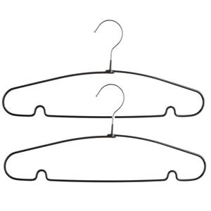 5five Voordeelset van 20x stuks metalen kledinghangers zwart x 19 cm -