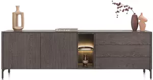 Trenton dressoir 240 cm - 2-deuren + 3-laden + 2-niches - clay