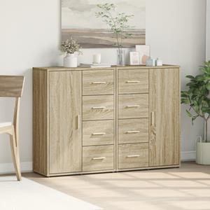vidaXL Dressoirs 2 st 60x31x84 cm bewerkt hout sonoma eikenkleurig