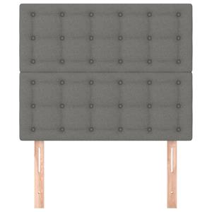 VidaXL Hoofdborden 2 st 100x5x78/88 cm stof donkergrijs