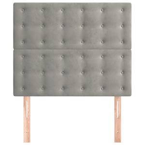 VidaXL Hoofdborden 2 st 90x5x78/88 cm fluweel lichtgrijs