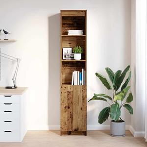 vidaXL Hoge kast 37,5x35x180 cm bewerkt hout oud houtkleurig