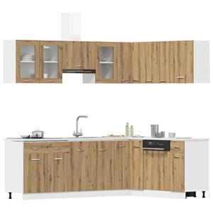 vidaXL 11-delige Keukenkastenset bewerkt hout artisanaal eiken