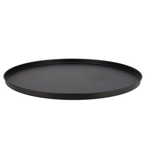 DK Design Onderbord/kaarsenbord - decoratie dienblad - metaal - mat zwart - 25 x 2 cm - rond -