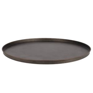 DK Design Onderbord/kaarsenbord - serveerschaal - metaal - mat brons - 25 x 2 cm - rond -