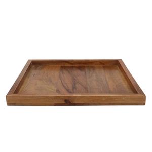 DK Design Kaarsenbord/decoratie dienblad Mumbai - mangohout - 25 x 25 cm - vierkant -