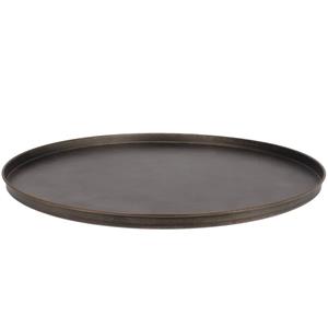 DK Design Onderbord/kaarsenbord - serveerschaal - metaal - mat brons - x 2 cm - rond -