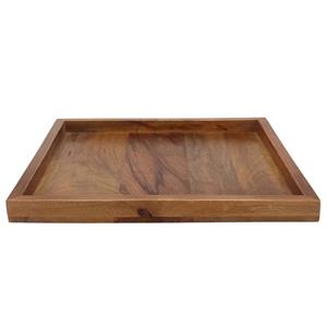 DK Design Kaarsenbord/decoratie dienblad Mumbai - mangohout - 32 x 32 cm - vierkant -