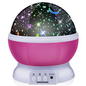 Grundig Nachtlamp sterren projector - 3 standen - 360 graden - galaxy projector sterrenhemel - roze -