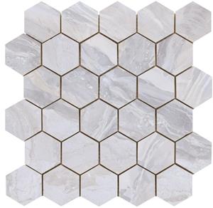 Jabo Luxury White hexagon mozaïek 26x27cm