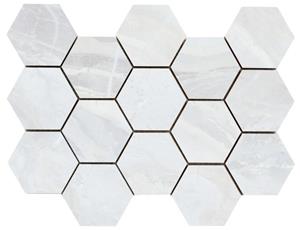 Jabo Luxury White hexagon mozaïek 33x23cm