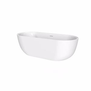 Xenz Vrijstaand Bad Melissa 180x85x60 cm Incl. Klikwaste, Afvoer en Sleuf Overloop Mat Wit by 