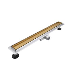 Fortifura Galeria douchegoot - 60cm - tegelrooster - vloerflens - Geborsteld Messing PVD (Goud) SW679901/SW1075300