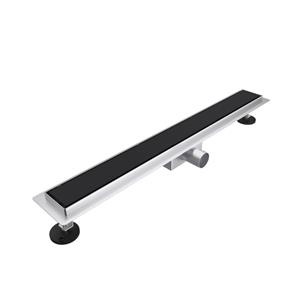 Fortifura Galeria douchegoot 90cm - gesloten rooster - vloerflens - mat zwart SW679911/SW1075298