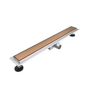 Fortifura Galeria douchegoot - 110cm - gesloten rooster - vloerflens - Geborsteld koper PVD (Koper) SW679913/SW1075367