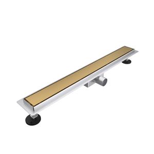 Fortifura Galeria douchegoot - 120cm - gesloten rooster - vloerflens - Geborsteld Messing PVD (Goud) SW679914/SW1075327