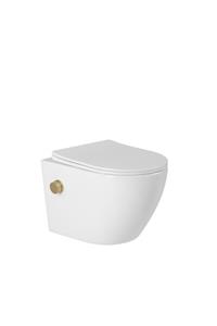 DTG Livorno douche wc met gouden bidetkraan en softclose zitting wit glans