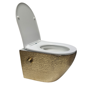 DTG Livorno douche wc croco goud met softclose zitting wit glans