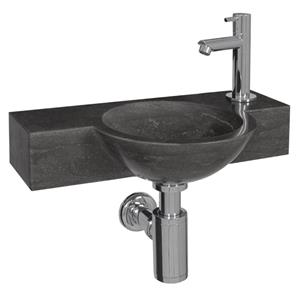 Differnz Teti fonteinset kalksteen 40x23x8cm zwart