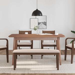 vidaXL Bank 110 cm massief hout rubber bruin