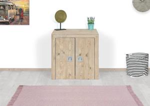 Loods XL Steigerhouten kast Mesa met metalen handgrepen