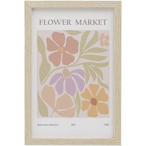 Poster Flower Market - MDF/glas - 30x20 cm