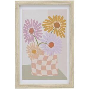 Poster Flowers - MDF/glas - 30x20 cm